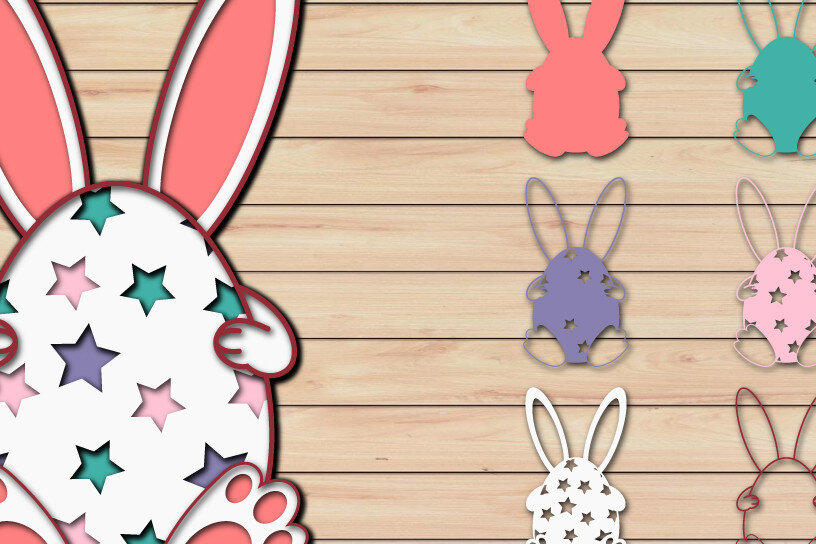 Σετ των 2 Intra απο ξύλο plywood 3mm-4mm πάχος - Πασχαλινό αυγό 3D  Χαρτί κοπής Πολυστρωματικό Δίασταση 15x15 cm INTRAFABR-65486459