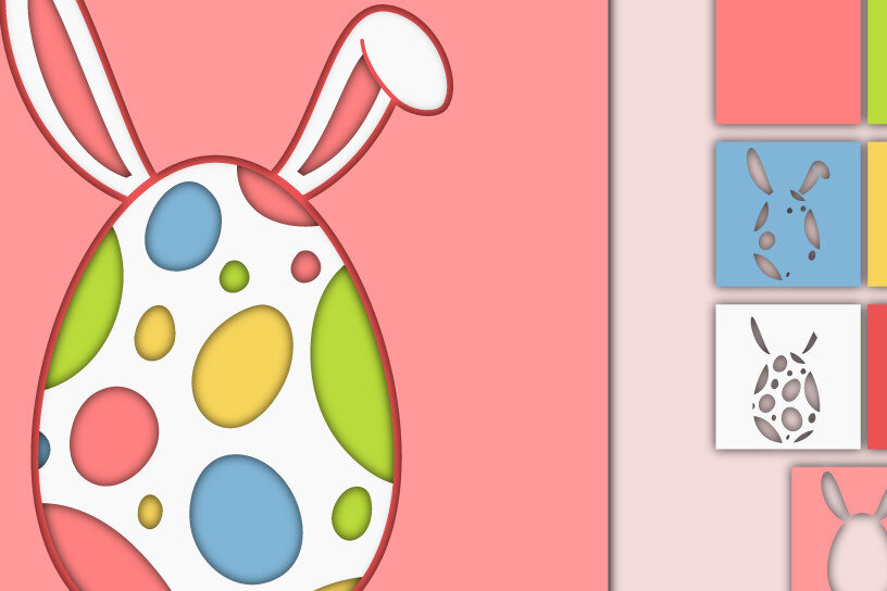 Σετ των 2 Intra απο ξύλο plywood 3mm-4mm πάχος - Πασχαλινό αυγό 3D  Χαρτί κοπής Πολυστρωματικό Δίασταση 15x15 cm INTRAFABR-60244964