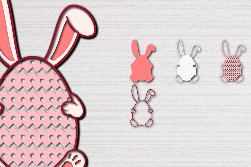 Σετ των 2 Intra απο ξύλο plywood 3mm-4mm πάχος - Πασχαλινό αυγό Δίασταση 15x15 cm INTRAFABR-60685866