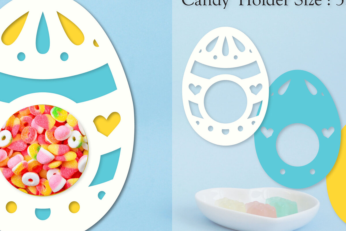 Σετ των 2 Intra απο ξύλο plywood 3mm-4mm πάχος - Easter Egg Candy Dome Horder  Δίασταση 15x15 cm INTRAFABR-91761720