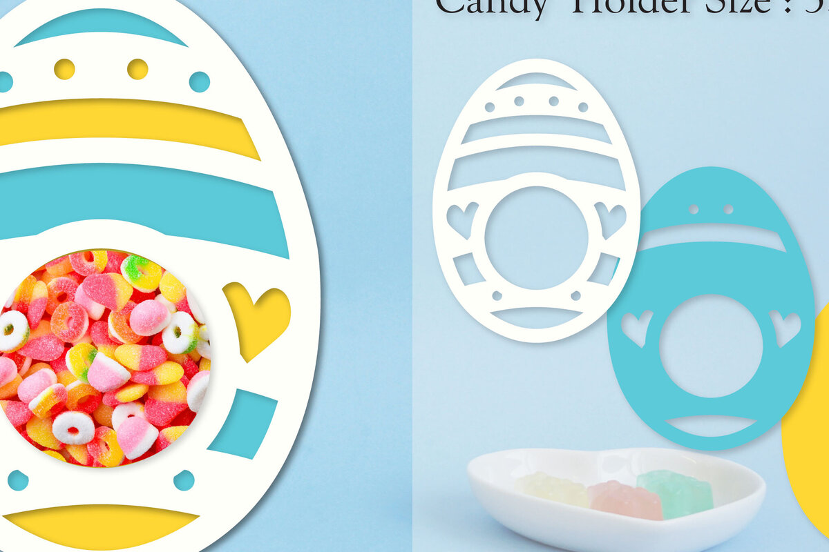 Σετ των 2 Intra απο ξύλο plywood 3mm-4mm πάχος - Easter Egg Candy Dome Horder  Δίασταση 15x15 cm INTRAFABR-91761778