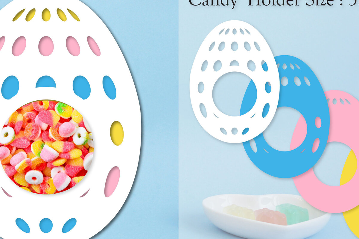 Σετ των 2 Intra απο ξύλο plywood 3mm-4mm πάχος - Easter Egg Candy Dome Horder  Δίασταση 15x15 cm INTRAFABR-91645234