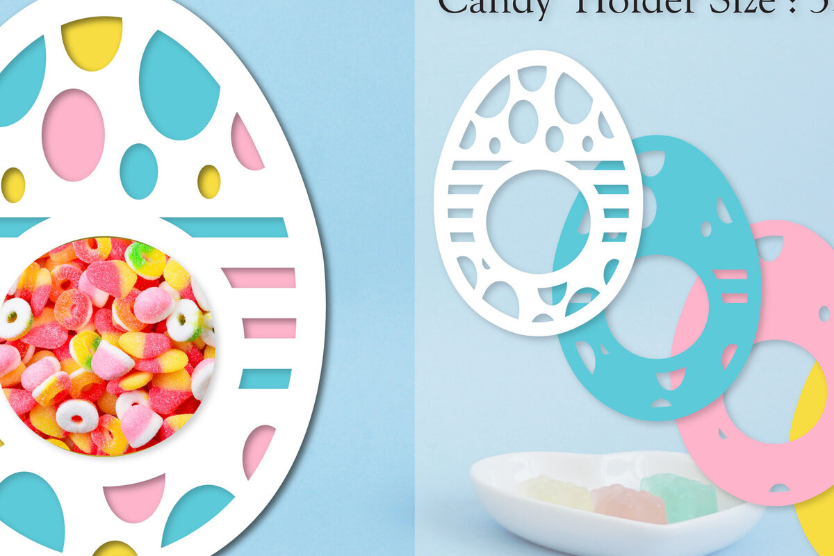 Σετ των 2 Intra απο ξύλο plywood 3mm-4mm πάχος - Easter Egg Candy Dome Horder  Δίασταση 15x15 cm INTRAFABR-91645323