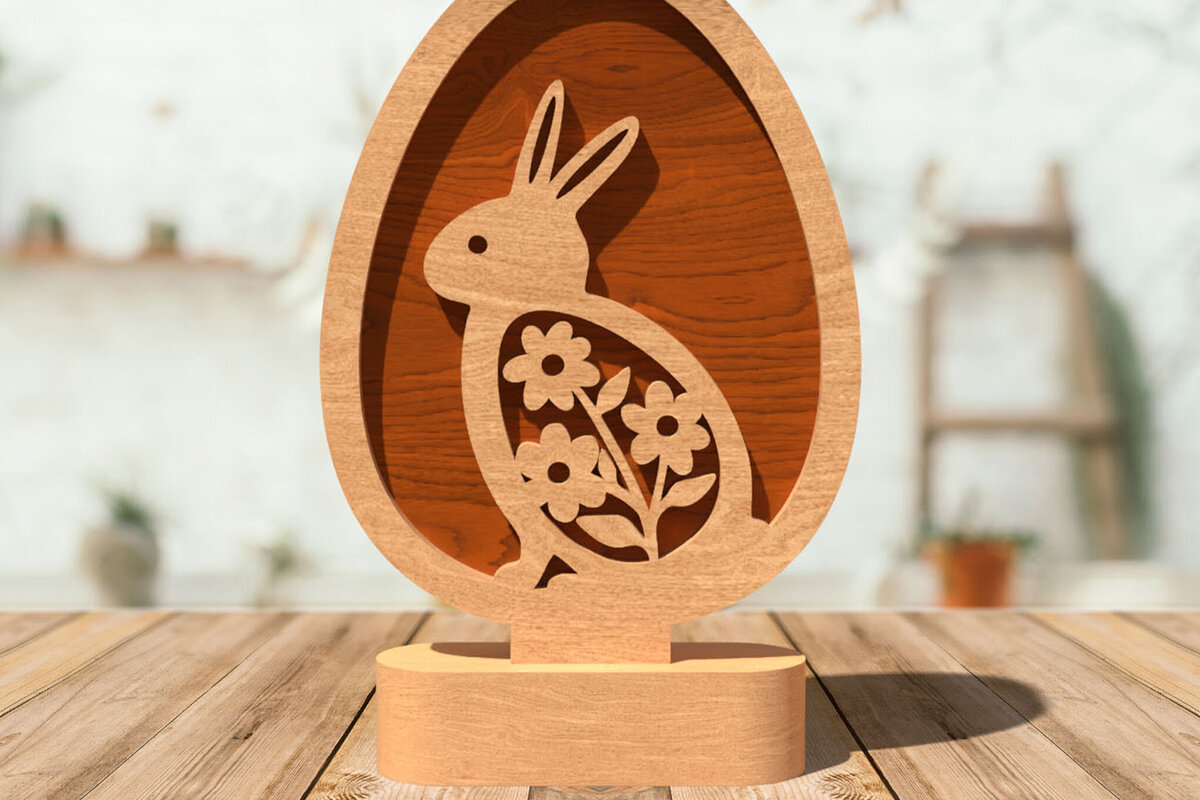 Σετ των 2 Intra απο ξύλο plywood 3mm-4mm πάχος - Πασχαλινό Αυγό Οθόνη Laser Cut  Δίασταση 20x20 cm INTRAFABR-116355378