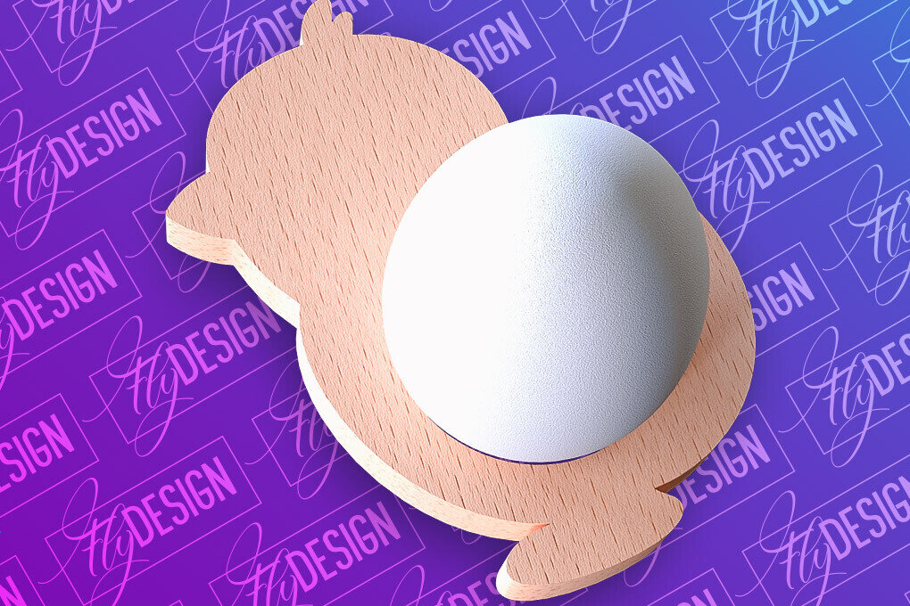 Σετ των 2 Intra απο ξύλο plywood 3mm-4mm πάχος - Πασχαλινή Αυγοθήκη |  CNC Δίασταση 15x15 cm INTRAFABR-91959345