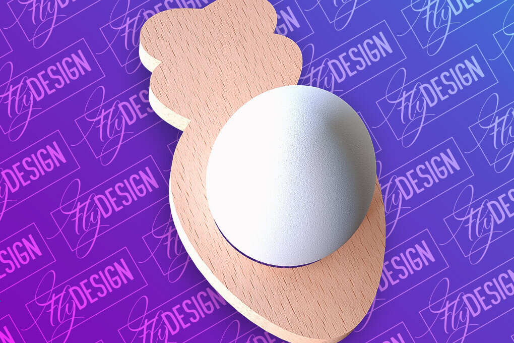 Σετ των 2 Intra απο ξύλο plywood 3mm-4mm πάχος - Πασχαλινή Αυγοθήκη |  CNC Δίασταση 15x15 cm INTRAFABR-91959352