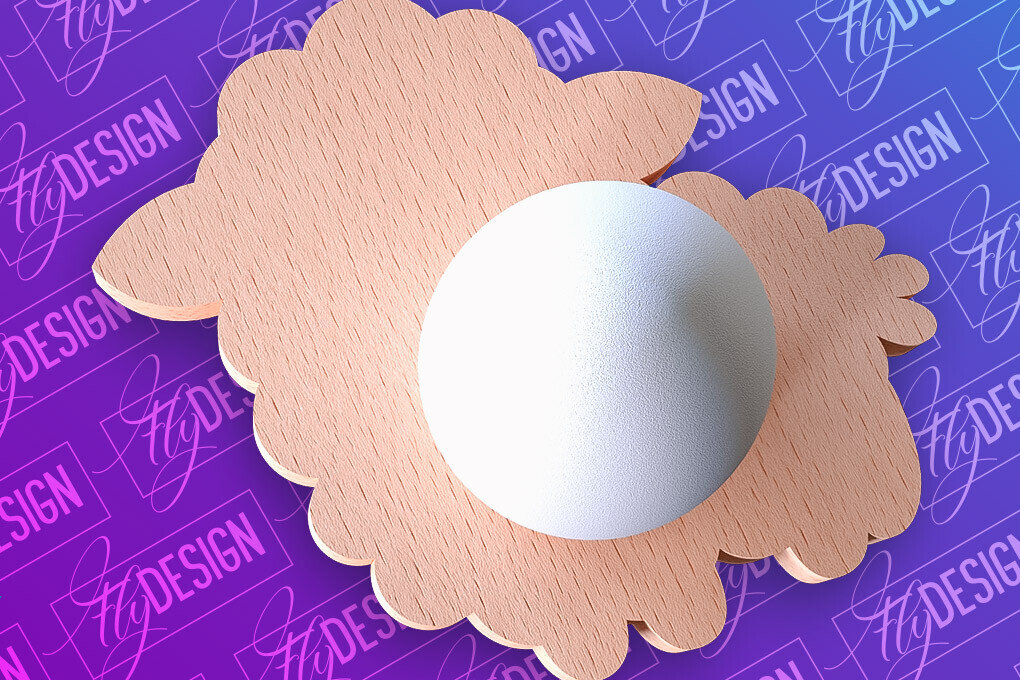 Σετ των 2 Intra απο ξύλο plywood 3mm-4mm πάχος - Πασχαλινή Αυγοθήκη |  CNC Δίασταση 15x15 cm INTRAFABR-91959365