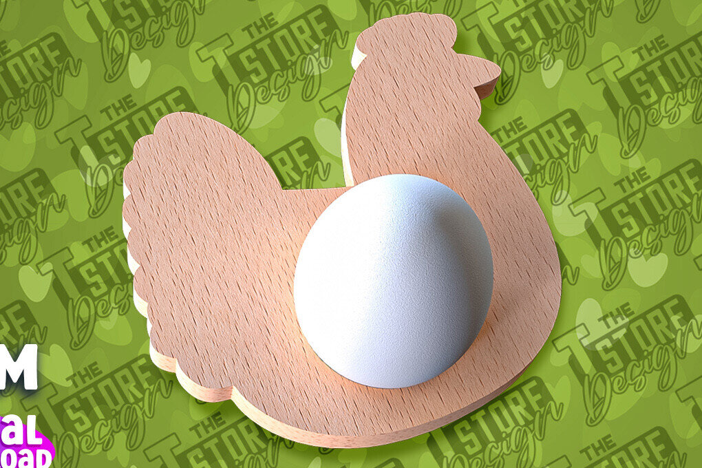 Σετ των 2 Intra απο ξύλο plywood 3mm-4mm πάχος - Πασχαλινή Αυγοθήκη |  CNC Δίασταση 15x15 cm INTRAFABR-91668718