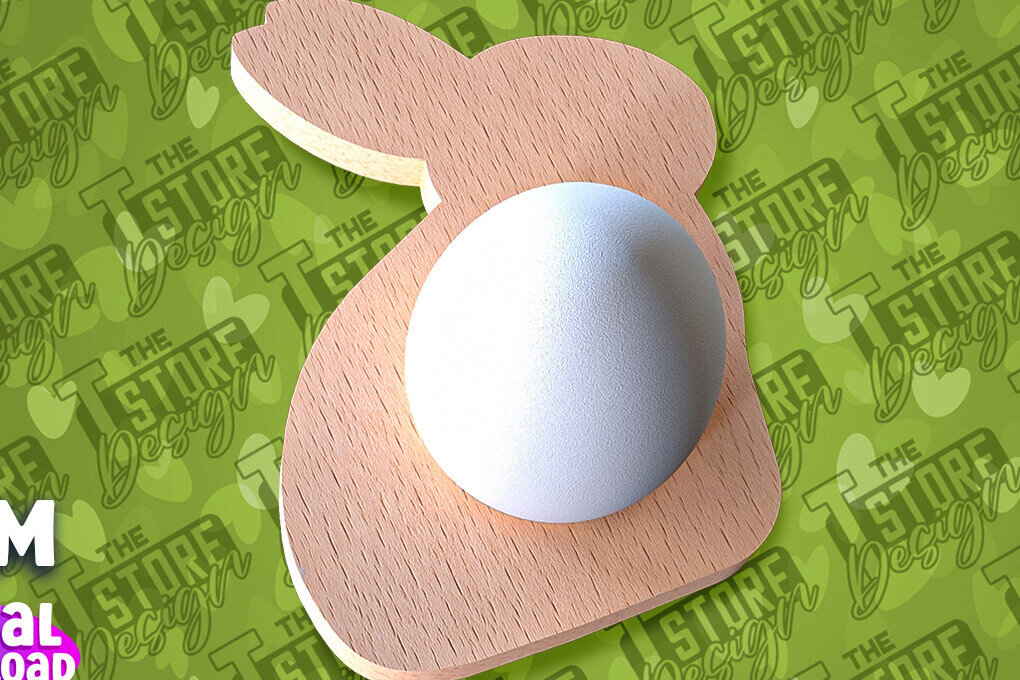 Σετ των 2 Intra απο ξύλο plywood 3mm-4mm πάχος - Πασχαλινή Αυγοθήκη |  CNC Δίασταση 15x15 cm INTRAFABR-91668746