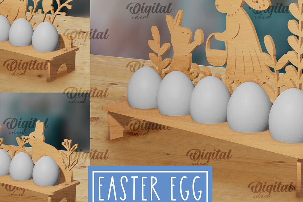 Σετ των 2 Intra απο ξύλο plywood 3mm-4mm πάχος - Πασχαλινή θήκη αυγών  Bundle Cut Laser Δίασταση 15x15 cm INTRAFABR-88284110