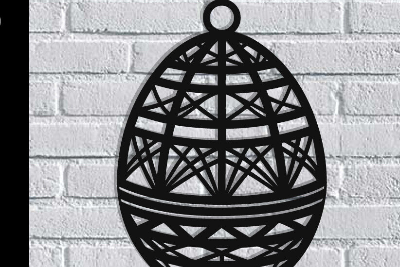 Intra απο ξύλο plywood 3mm-4mm πάχος - Τέχνη τοίχου με λέιζερ πασχαλινό αυγό Δίασταση 40x50 cm INTRAFABR-116486210