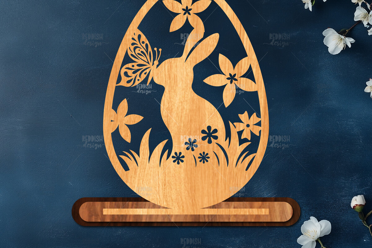 Σετ των 2 Intra απο ξύλο plywood 3mm-4mm πάχος - Στάση κοπής πασχαλινών αυγών με λέιζερ  Δίασταση 15x15 cm INTRAFABR-116905250