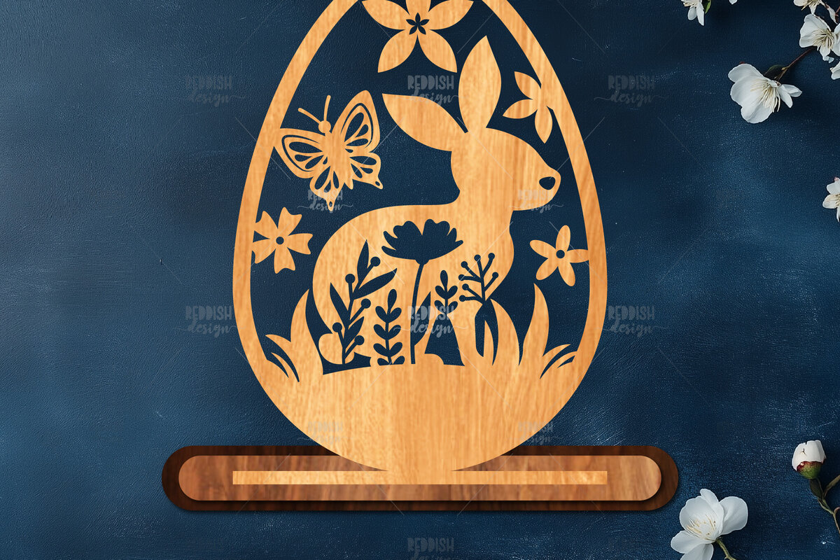 Σετ των 2 Intra απο ξύλο plywood 3mm-4mm πάχος - Στάση κοπής πασχαλινών αυγών με λέιζερ  Δίασταση 15x15 cm INTRAFABR-116905296