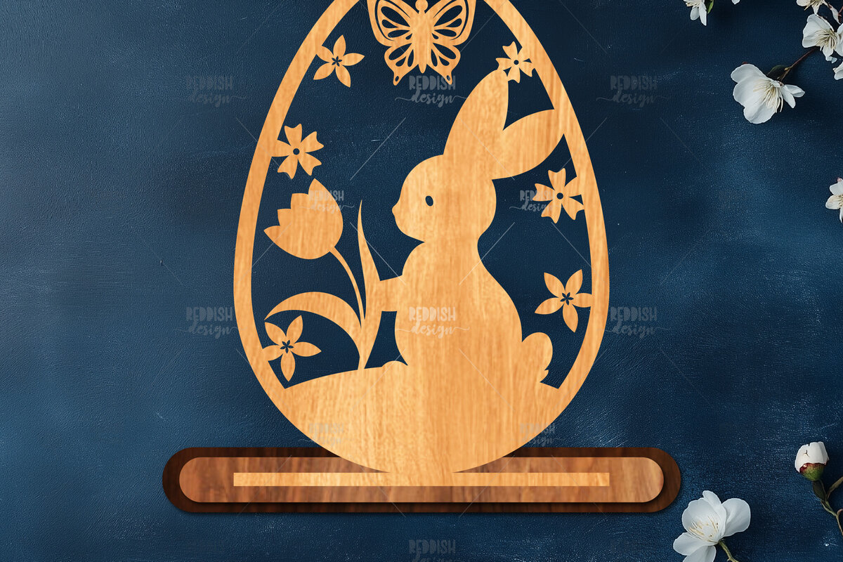 Σετ των 2 Intra απο ξύλο plywood 3mm-4mm πάχος - Στάση κοπής πασχαλινών αυγών με λέιζερ  Δίασταση 15x15 cm INTRAFABR-116905057