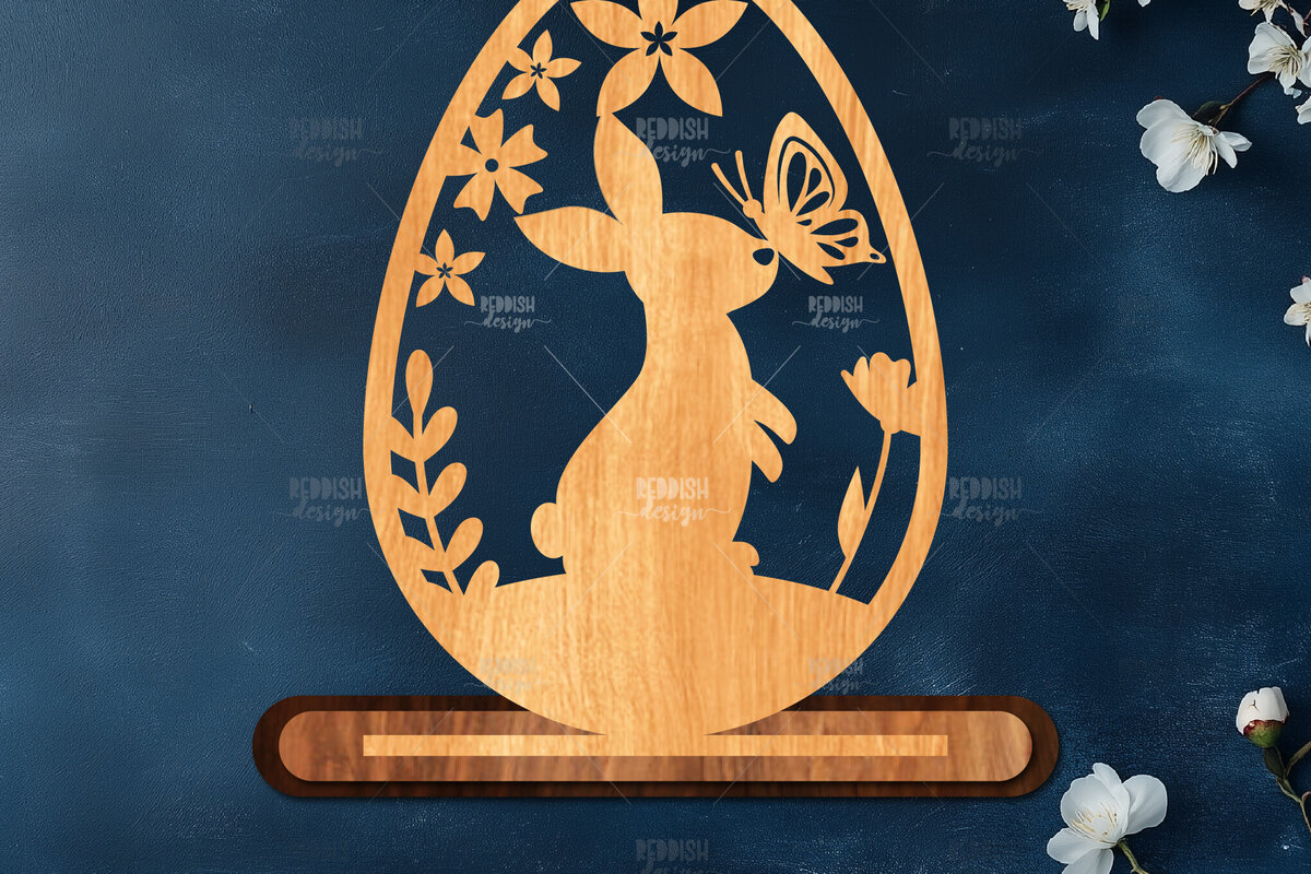 Σετ των 2 Intra απο ξύλο plywood 3mm-4mm πάχος - Στάση κοπής πασχαλινών αυγών με λέιζερ  Δίασταση 15x15 cm INTRAFABR-116905093