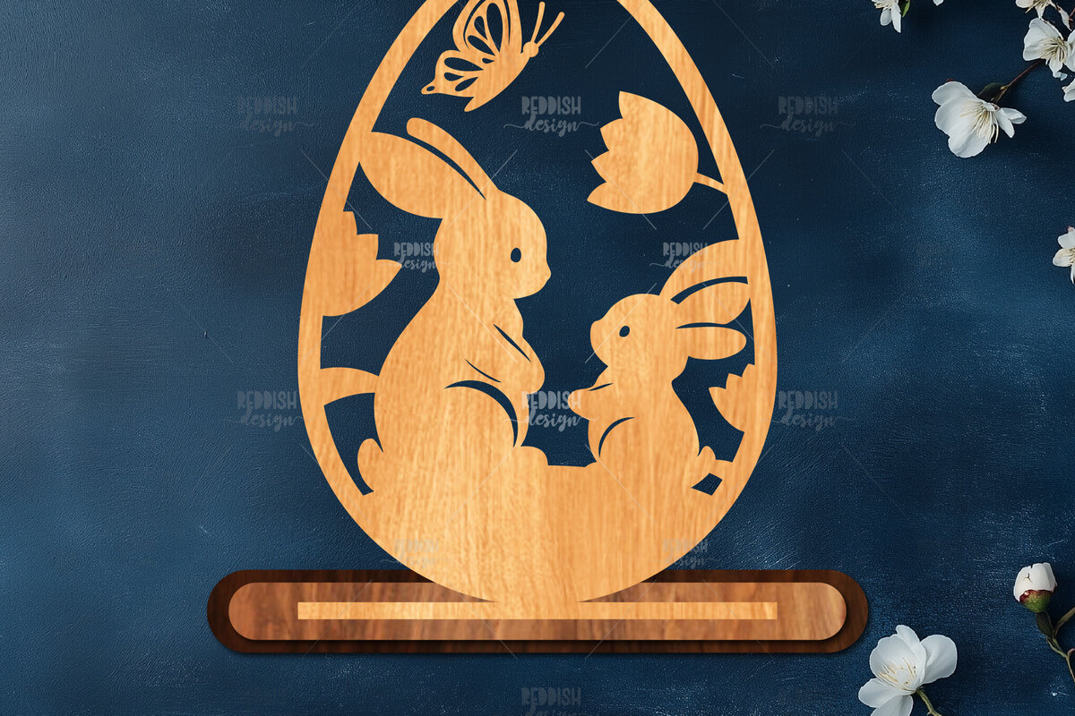 Σετ των 3 Intra απο ξύλο plywood 3mm-4mm πάχος - Στάση κοπής πασχαλινών αυγών με λέιζερ  Δίασταση 15x15 cm INTRAFABR-116904865