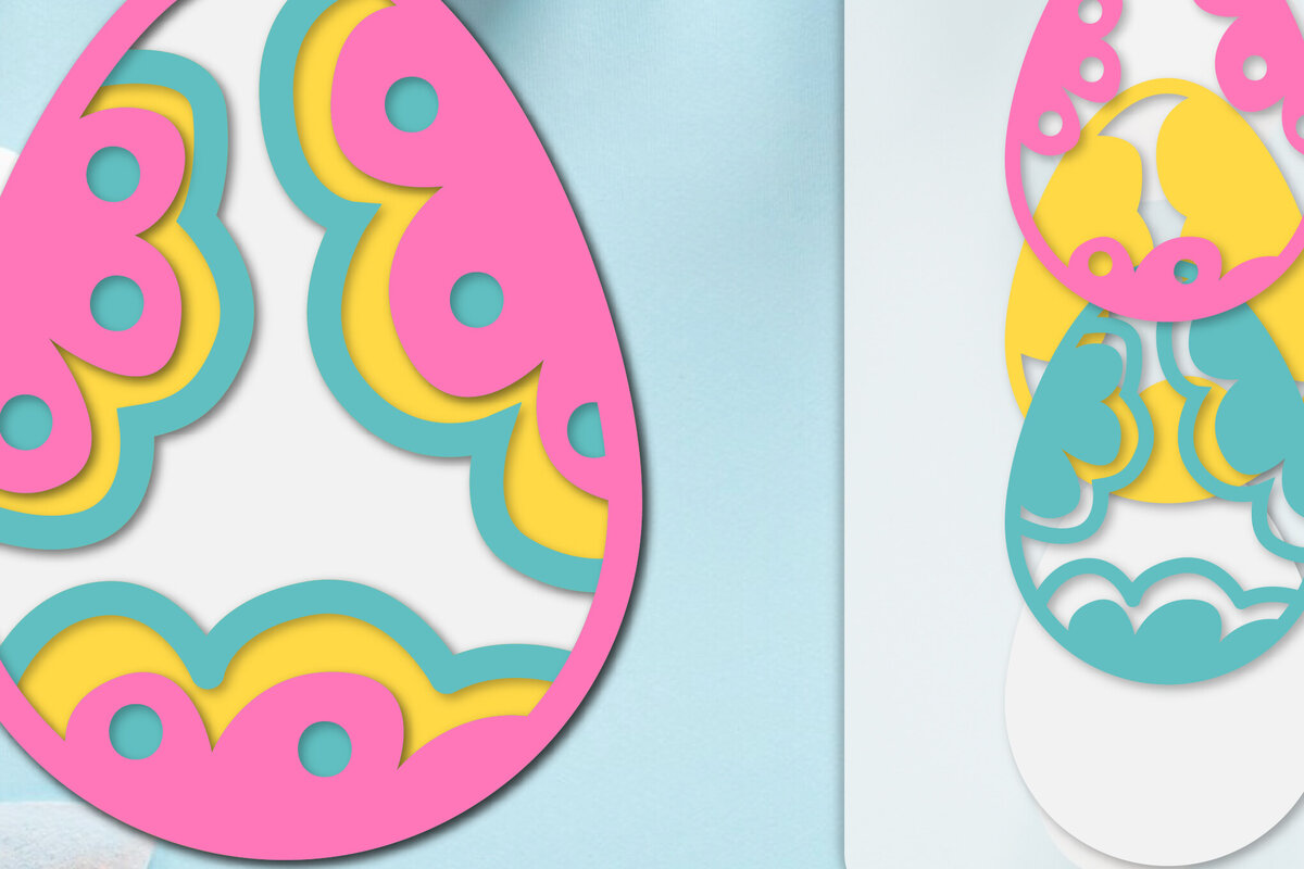 Σετ των 2 Intra απο ξύλο plywood 3mm-4mm πάχος - με στρώσεις πασχαλινών αυγών Δίασταση 20x20 cm INTRAFABR-115684807