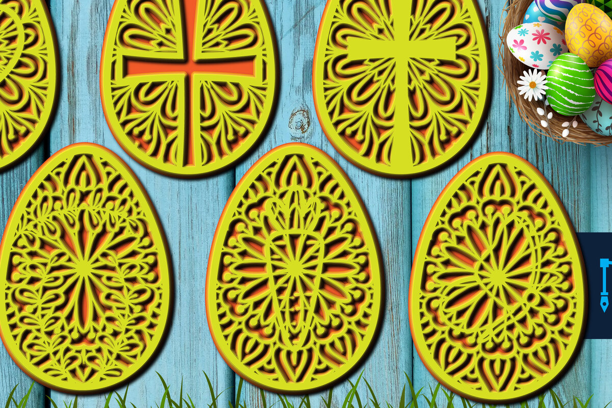 Σετ των 2 Intra απο ξύλο plywood 3mm-4mm πάχος - Πασχαλινό Αυγό Πολυστρωματικό  Cut Bundle Δίασταση 15x15 cm INTRAFABR-24947414