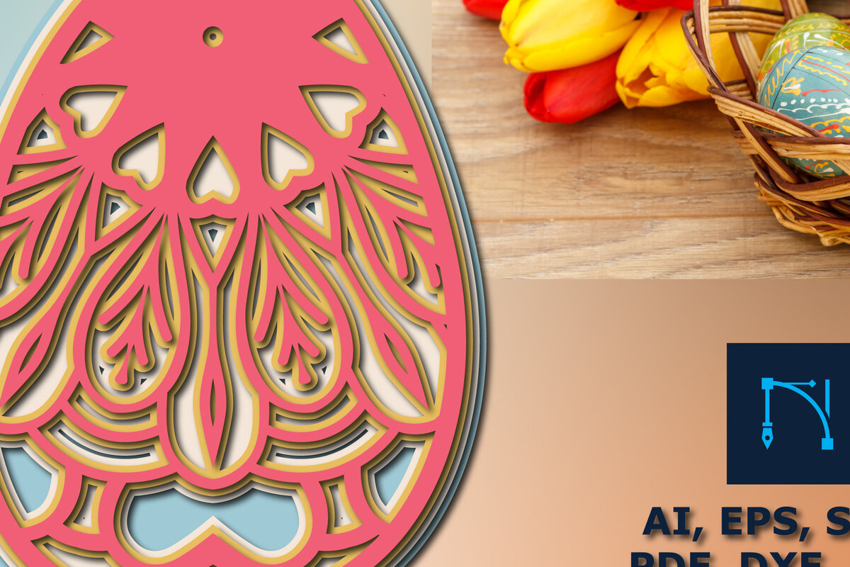 Σετ των 2 Intra απο ξύλο plywood 3mm-4mm πάχος - Πασχαλινό αυγό Πολυστρωματικό  κοπής  Δίασταση 15x15 cm INTRAFABR-24756547