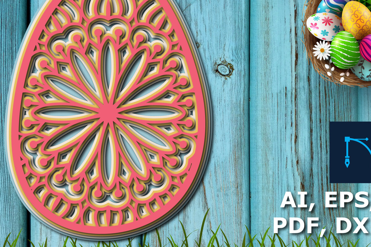 Σετ των 2 Intra απο ξύλο plywood 3mm-4mm πάχος - Πασχαλινό αυγό Πολυστρωματικό  κοπής  Δίασταση 15x15 cm INTRAFABR-24758218