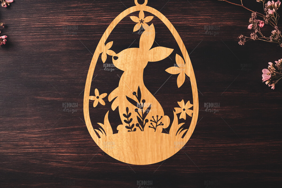 Σετ των 3 Intra απο ξύλο plywood 3mm-4mm πάχος -  κοπής με λέιζερ στολίδι Πασχαλινό αυγό Δίασταση 6x6 cm INTRAFABR-117278758