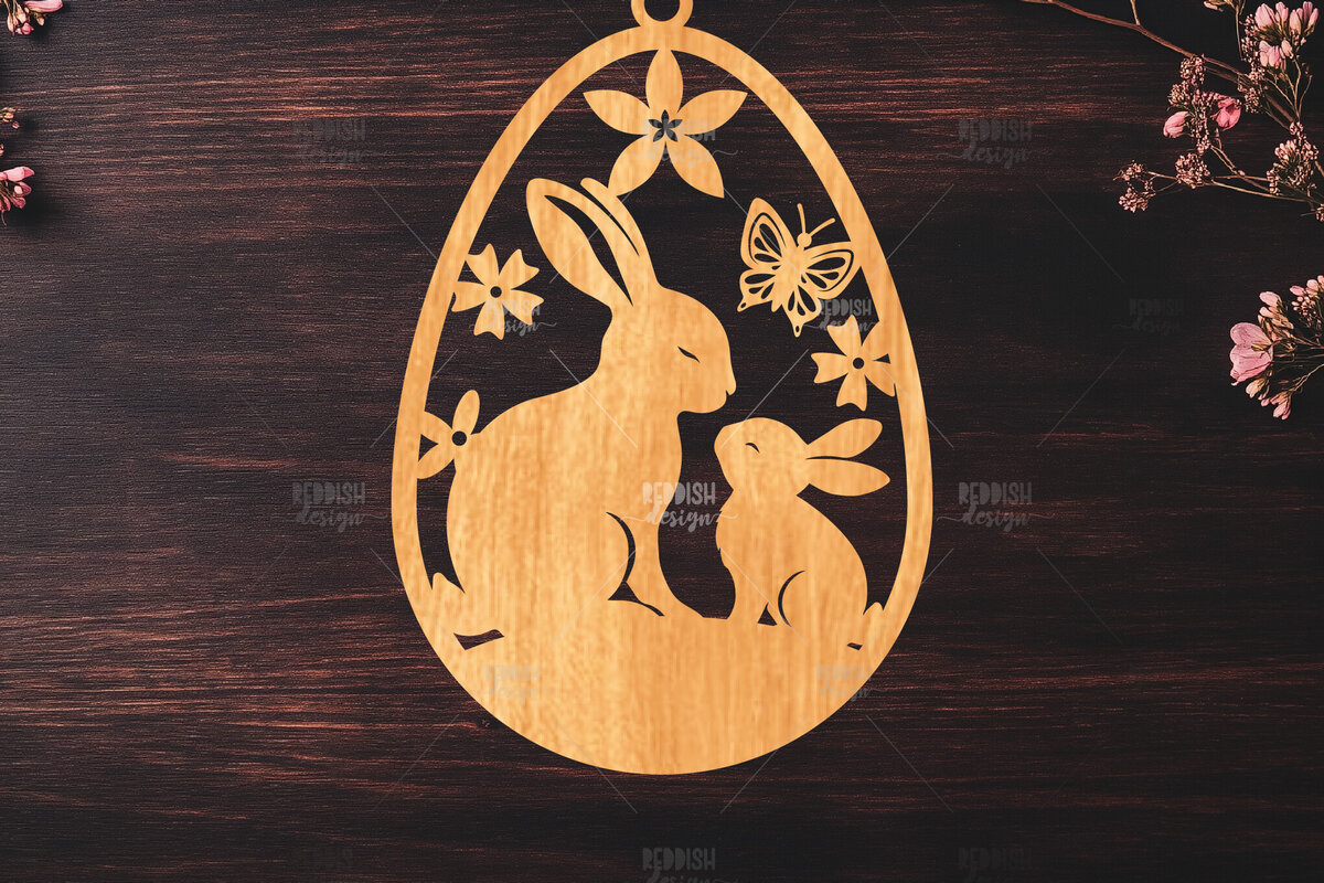 Σετ των 3 Intra απο ξύλο plywood 3mm-4mm πάχος -  κοπής με λέιζερ στολίδι Πασχαλινό αυγό Δίασταση 6x6 cm INTRAFABR-117278868