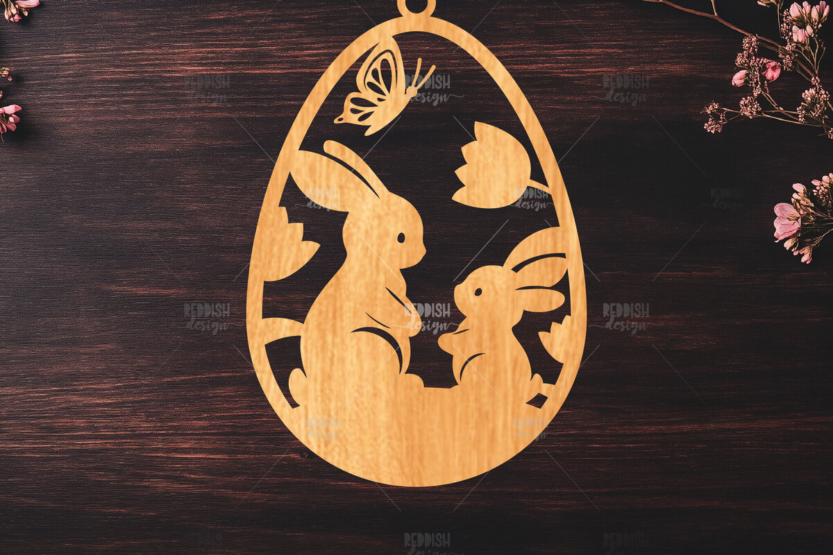 Σετ των 3 Intra απο ξύλο plywood 3mm-4mm πάχος -  κοπής με λέιζερ στολίδι Πασχαλινό αυγό Δίασταση 6x6 cm INTRAFABR-117278899