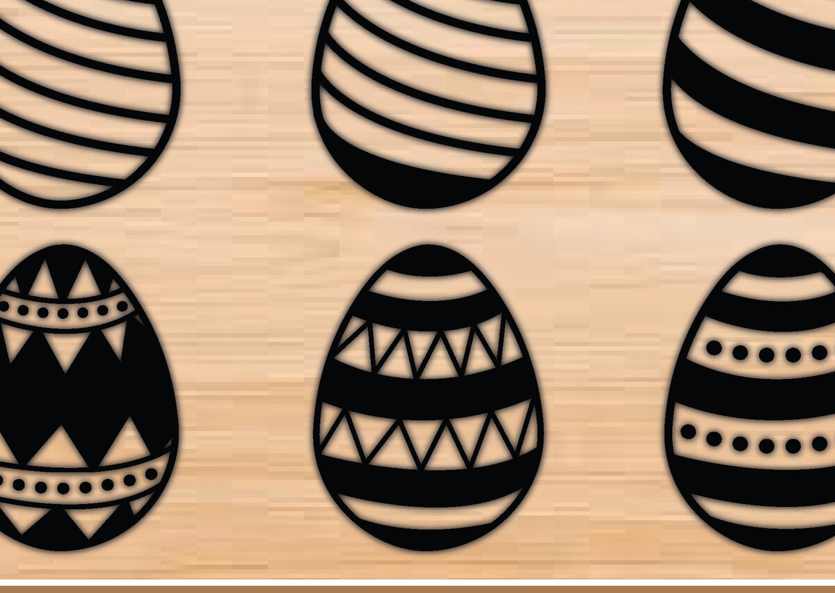 Σετ των 3 Intra απο ξύλο plywood 3mm-4mm πάχος - Πασχαλινά αυγά στολίδια  με λέιζερ Δίασταση 6x6 cm INTRAFABR-76879039