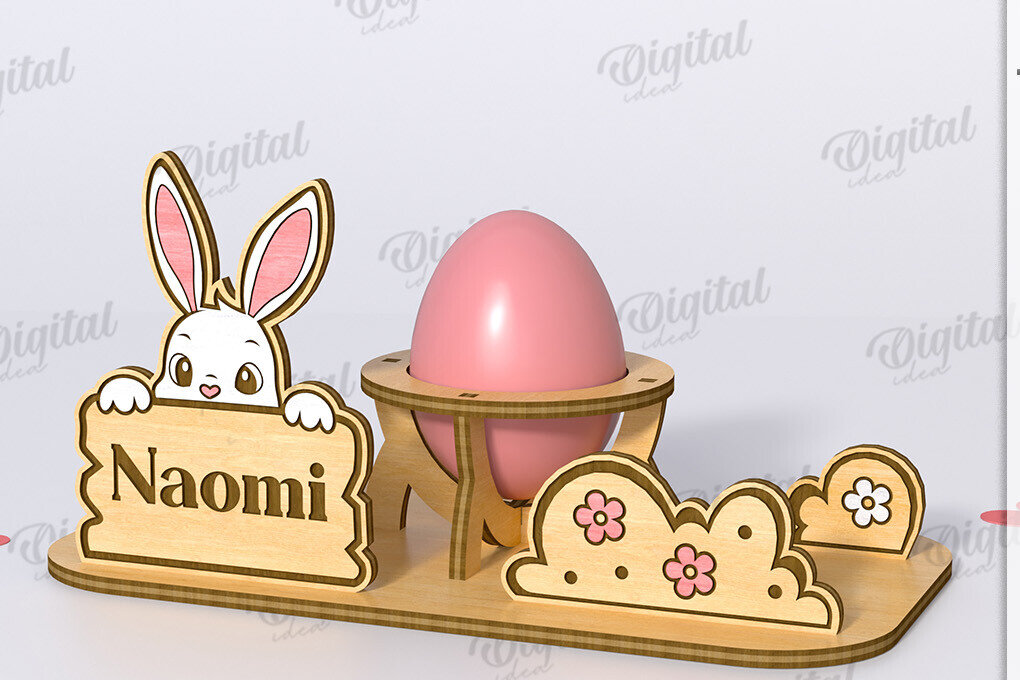 Intra απο ξύλο plywood 3mm-4mm πάχος - Πασχαλινό Αυγό Βάση LaserCut. 3D Αυγοθήκη Δίασταση 15x15 cm INTRAFABR-118209673