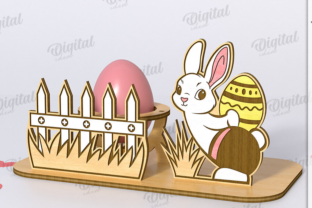 Σετ των 2 Intra απο ξύλο plywood 3mm-4mm πάχος - Πασχαλινό Αυγό Βάση LaserCut. 3D Αυγοθήκη Δίασταση 15x15 cm INTRAFABR-118209178