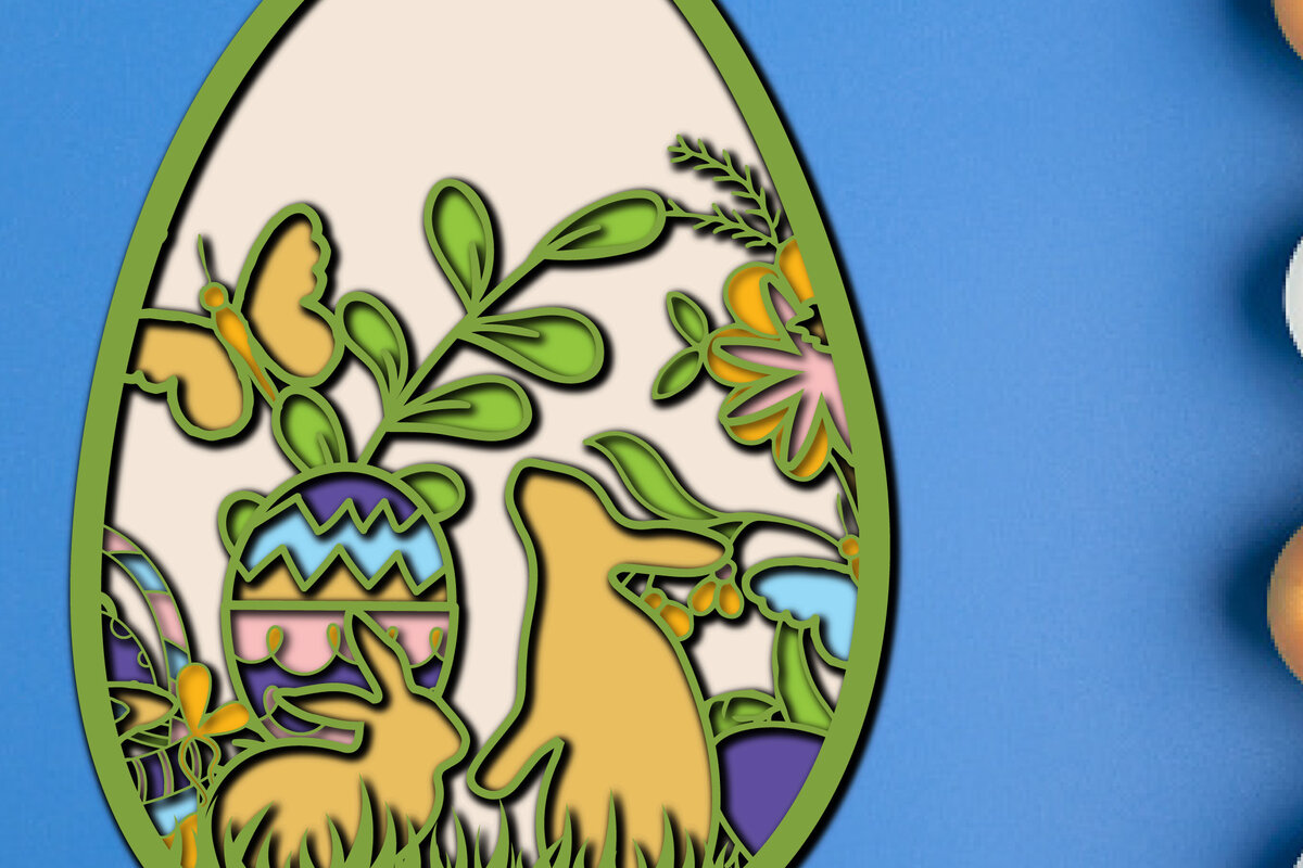 Σετ των 2 Intra απο ξύλο plywood 3mm-4mm πάχος - Πασχαλινό αυγό  Δίασταση 15x15 cm INTRAFABR-25810505