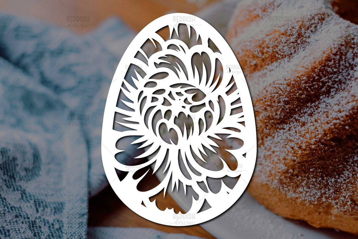 Σετ των 2 Intra απο ξύλο plywood 3mm-4mm πάχος - Πασχαλινό αυγό  I Σχέδιο  κοπής χαρτιού Δίασταση 15x15 cm INTRAFABR-115493990