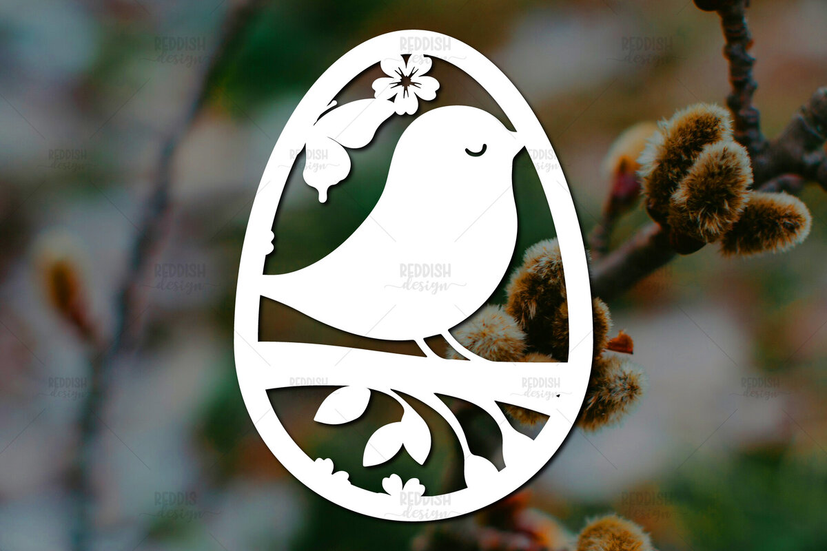 Σετ των 2 Intra απο ξύλο plywood 3mm-4mm πάχος - Πασχαλινό αυγό  I Σχέδιο  κοπής χαρτιού Δίασταση 15x15 cm INTRAFABR-115494082