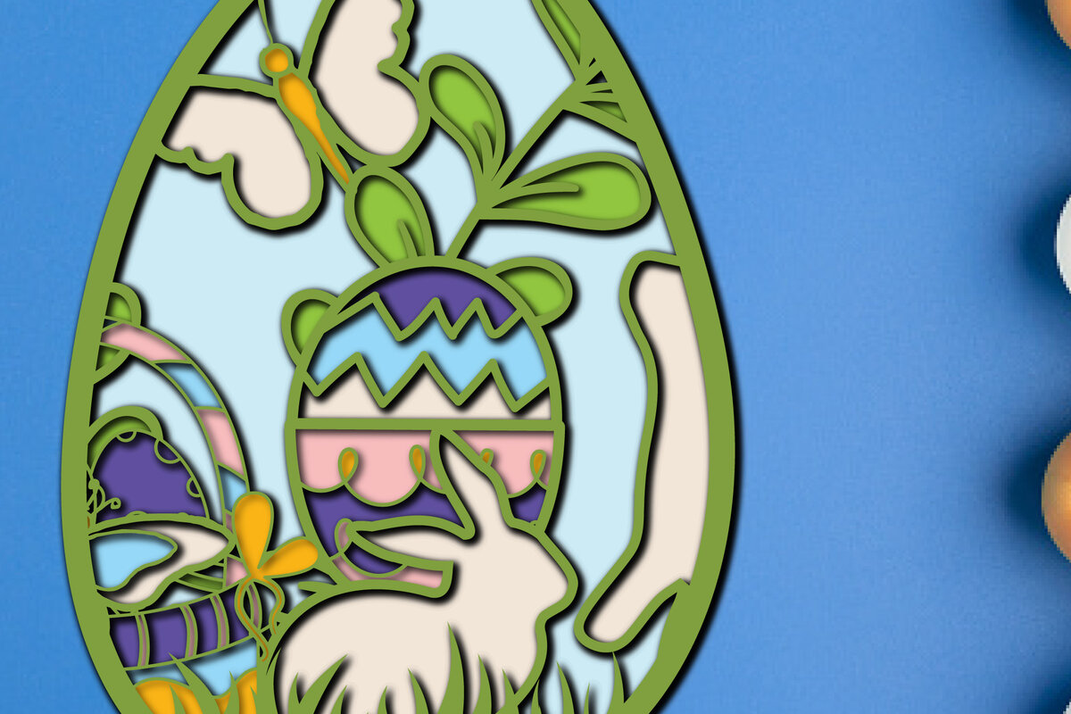 Σετ των 2 Intra απο ξύλο plywood 3mm-4mm πάχος - Πασχαλινό αυγό , αυγό 3D στρώσης, αυγό λουλουδιών Δίασταση 15x15 cm INTRAFABR-25812771