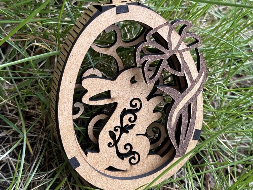 Σετ των 3 Intra απο ξύλο plywood 3mm-4mm πάχος - Πασχαλινό αυγό Δίασταση 5x3 cm INTRAFABR-118708795