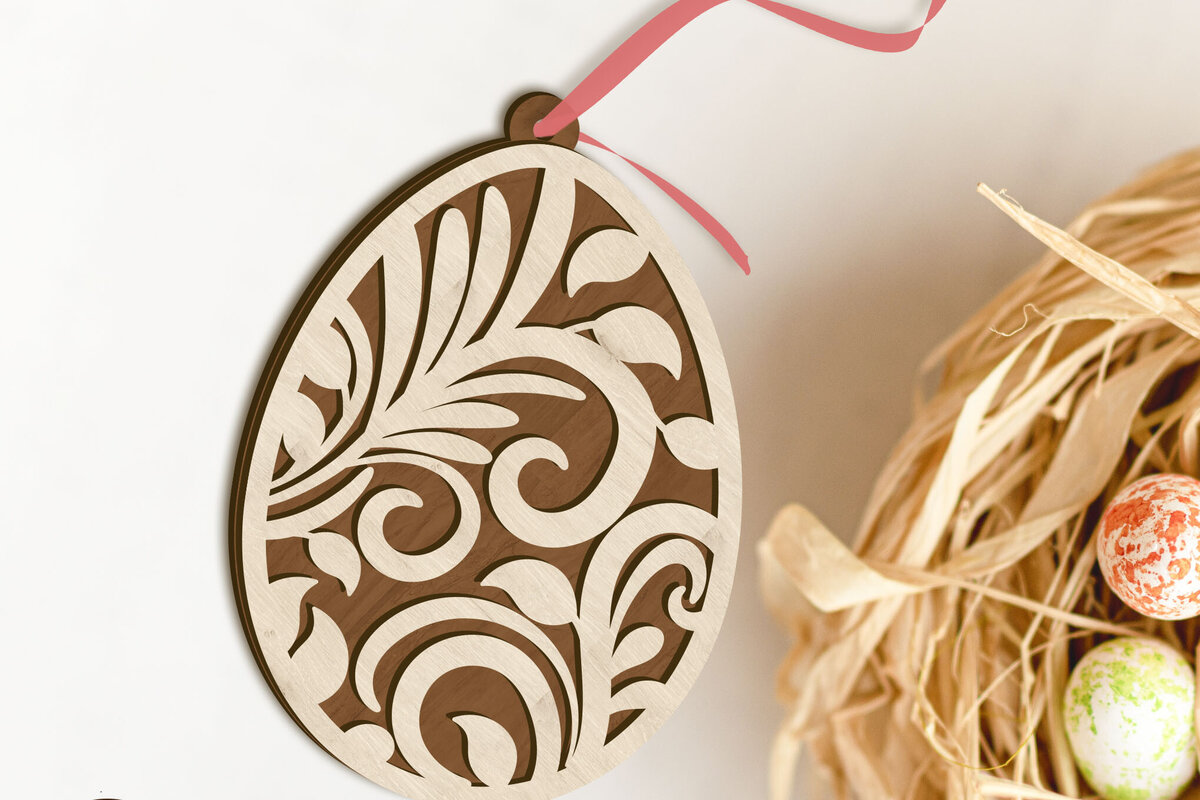 Σετ των 3 Intra απο ξύλο plywood 3mm-4mm πάχος -  κοπής με λέιζερ πολλαπλών στρώσεων Πασχαλινής Ετικέτας Δίασταση 3x4 cm INTRAFABR-90044954