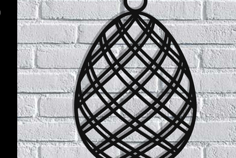 Intra απο ξύλο plywood 3mm-4mm πάχος - Πασχαλινό αυγό διακόσμηση τοίχου  με λέιζερ Δίασταση 40x50 cm INTRAFABR-116486844