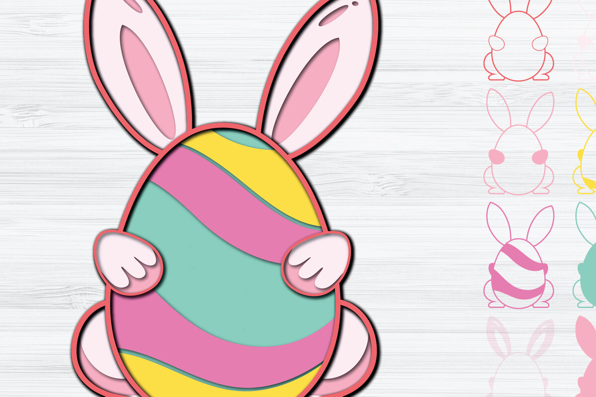 Σετ των 2 Intra απο ξύλο plywood 3mm-4mm πάχος -  3d Paper Cut  Πασχαλινά αυγά Δίασταση 1200x1200 cm INTRAFABR-25353291