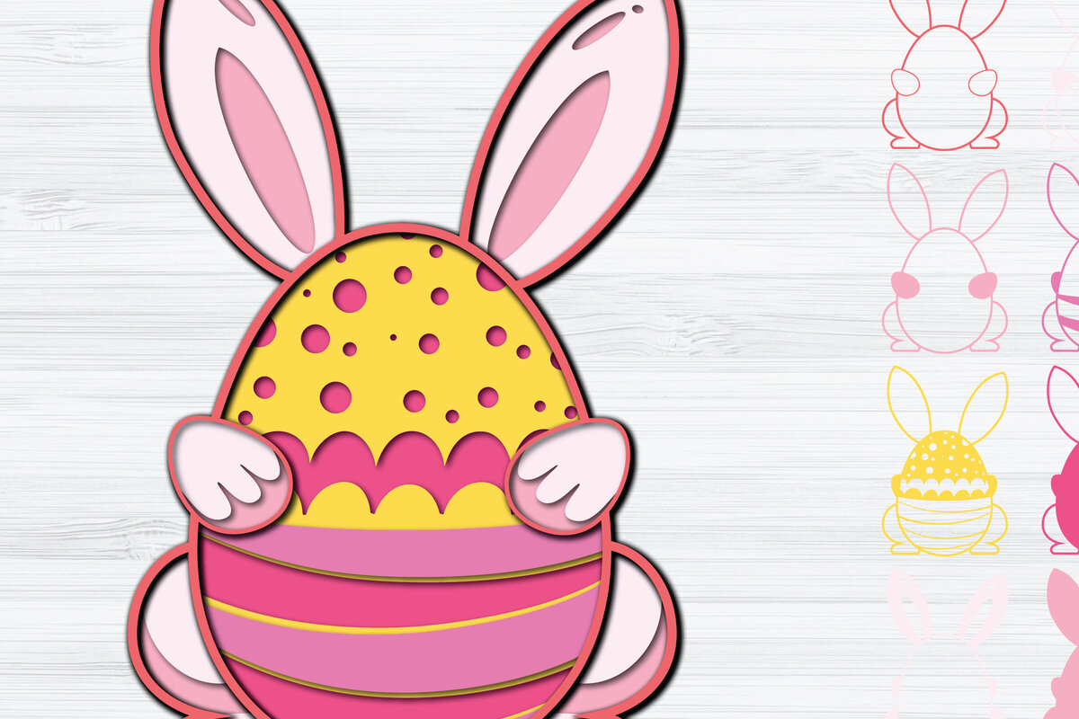 Σετ των 2 Intra απο ξύλο plywood 3mm-4mm πάχος -  3d Paper Cut  Πασχαλινά αυγά Δίασταση 1200x1200 cm INTRAFABR-25353295