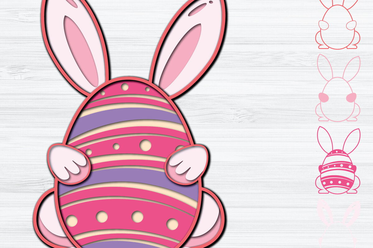 Σετ των 2 Intra απο ξύλο plywood 3mm-4mm πάχος -  3d Paper Cut  Πασχαλινά αυγά Δίασταση 1200x1200 cm INTRAFABR-25353311