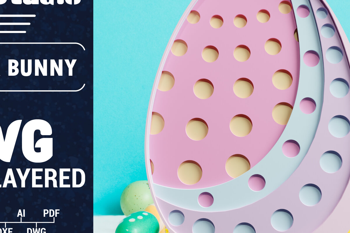 Σετ των 2 Intra απο ξύλο plywood 3mm-4mm πάχος - Πασχαλινά αυγά 3D Paper Cut   V. 1 Δίασταση 1200x1200 cm INTRAFABR-61506008