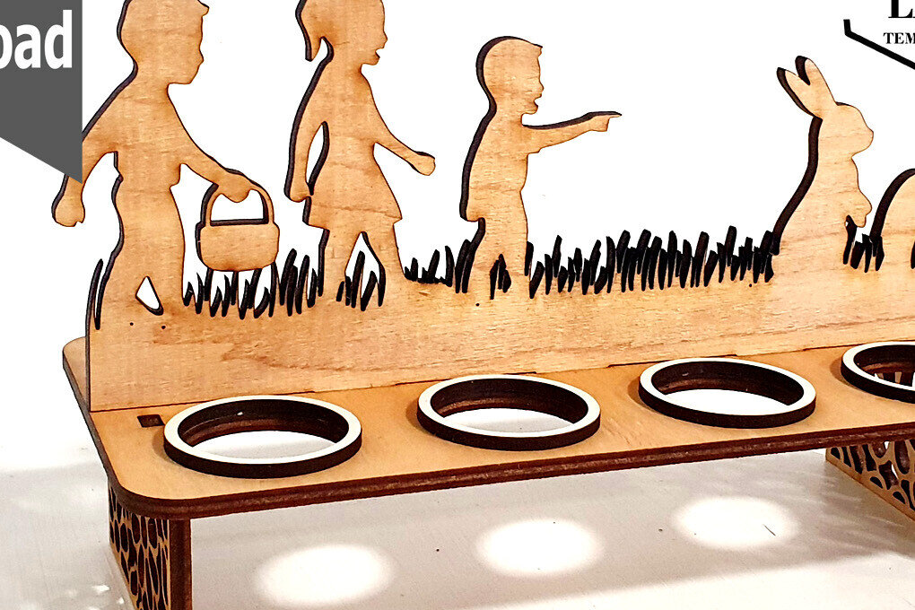 Intra απο ξύλο plywood 3mm-4mm πάχος - Πασχαλινή θήκη για 8 αυγά με Δίασταση 30x20 cm INTRAFABR-92829219