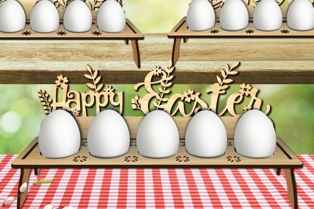 Σετ των 2 Intra απο ξύλο plywood 3mm-4mm πάχος - Θήκη Πασχαλινών Αυγών  |  Δίασταση 15x15 cm INTRAFABR-65032069