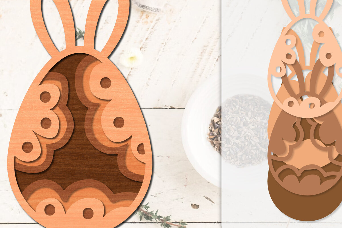 Σετ των 2 Intra απο ξύλο plywood 3mm-4mm πάχος - Πασχαλινά αυγά με λέιζερ Δίασταση 20x20 cm INTRAFABR-116011723