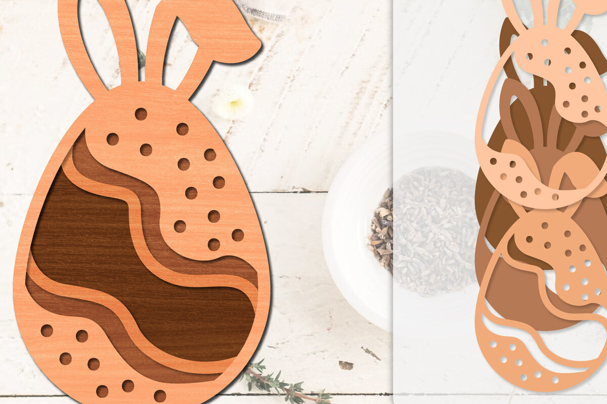 Σετ των 2 Intra απο ξύλο plywood 3mm-4mm πάχος - Πασχαλινά αυγά με λέιζερ Δίασταση 20x20 cm INTRAFABR-116011726