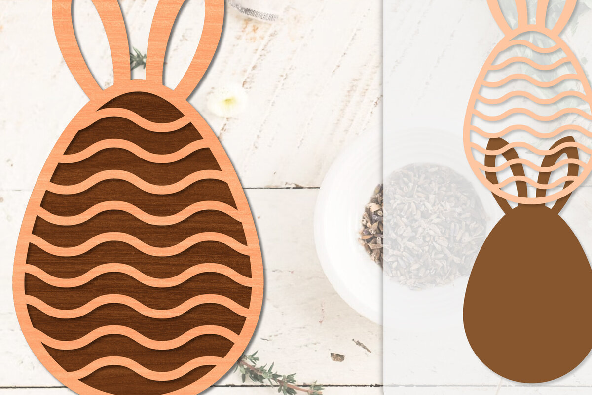 Σετ των 2 Intra απο ξύλο plywood 3mm-4mm πάχος - Πασχαλινά αυγά με λέιζερ Δίασταση 20x20 cm INTRAFABR-116011692