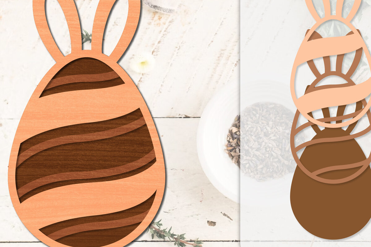 Σετ των 2 Intra απο ξύλο plywood 3mm-4mm πάχος - Πασχαλινά αυγά με λέιζερ Δίασταση 20x20 cm INTRAFABR-116011718