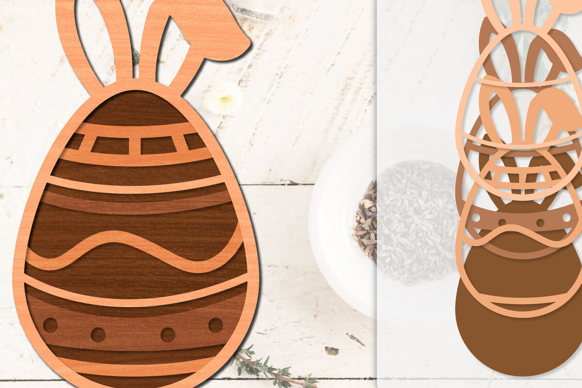 Σετ των 2 Intra απο ξύλο plywood 3mm-4mm πάχος - Πασχαλινά αυγά με λέιζερ Δίασταση 20x20 cm INTRAFABR-116011582