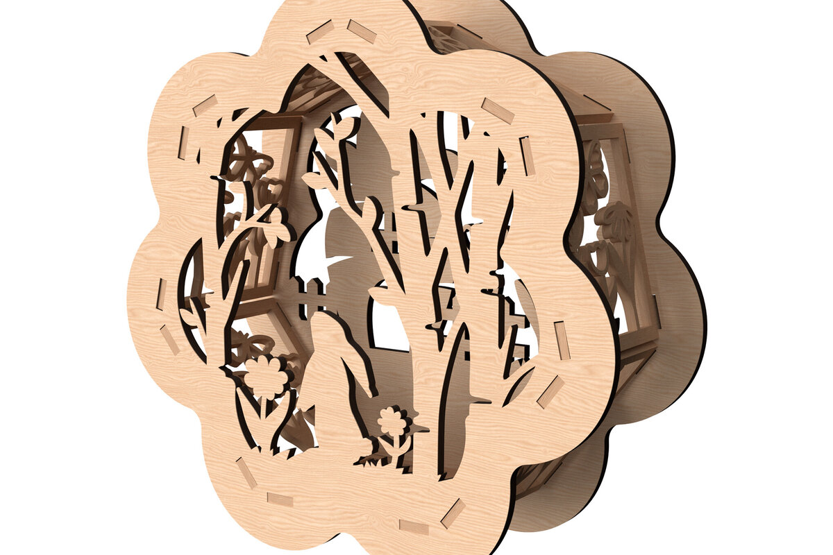 Intra απο ξύλο plywood 3mm-4mm πάχος - Πασχαλινό Δάσος Κηροπήγιο  Δίασταση 30x20 cm INTRAFABR-114142642