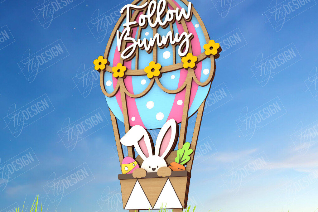 Σετ των 2 Intra απο ξύλο plywood 3mm-4mm πάχος - Πασχαλιές στον κήπο του Πάσχα | Διακόσμηση Κήπου Δίασταση 15x15 cm INTRAFABR-116210319